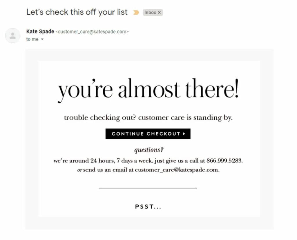 Abandoned Cart Email