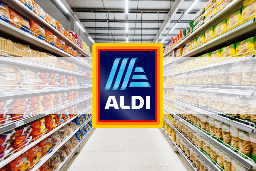 A supermarket alley with Aldi's logo up the front as reference to how to learn to sell your product blog post
