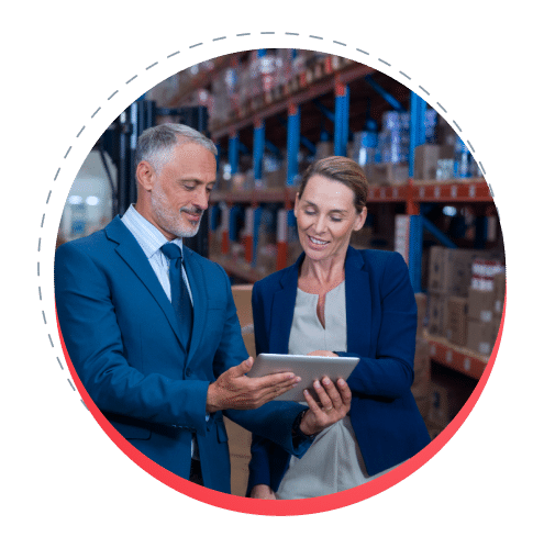 B2B Wholesale Distributors - Manager with girl in a warehouse