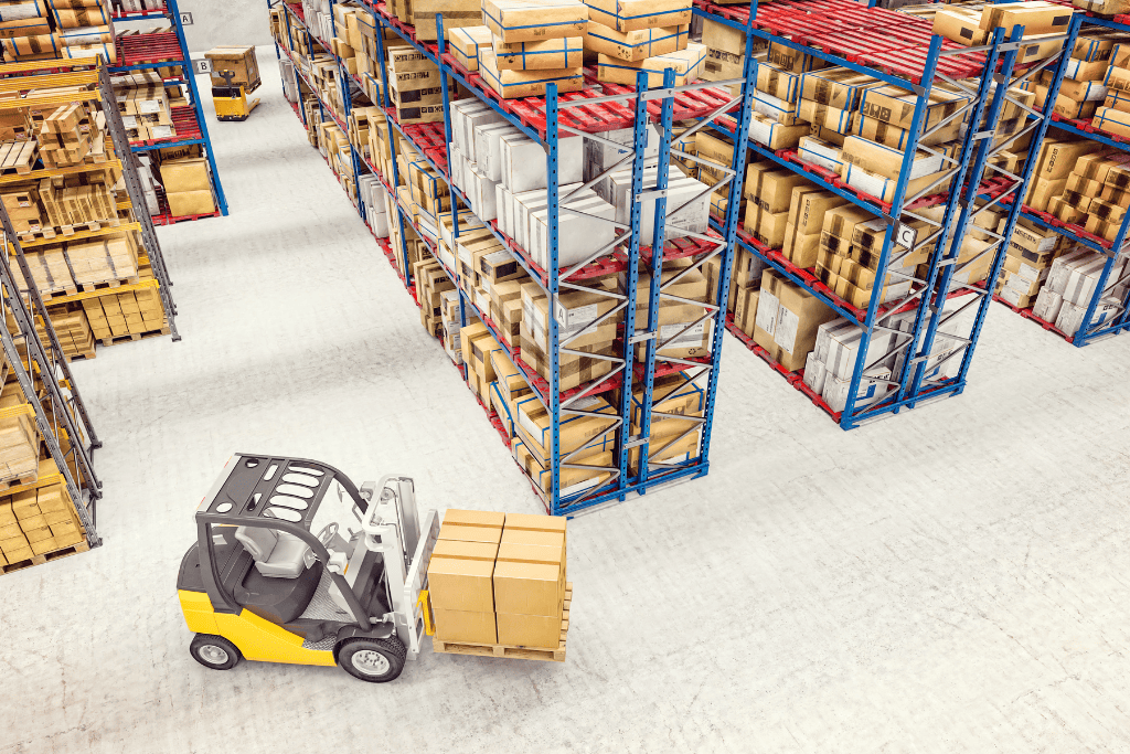 A graphic listing some of the key considerations for warehouse layout design, such as product type, order volume, and equipment requirements.