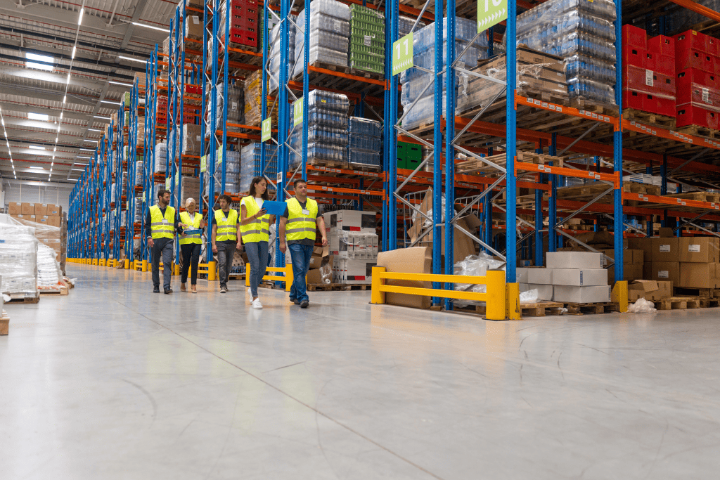 Three most common warehouse layout design types: U-shaped, I-shaped, and L-shaped