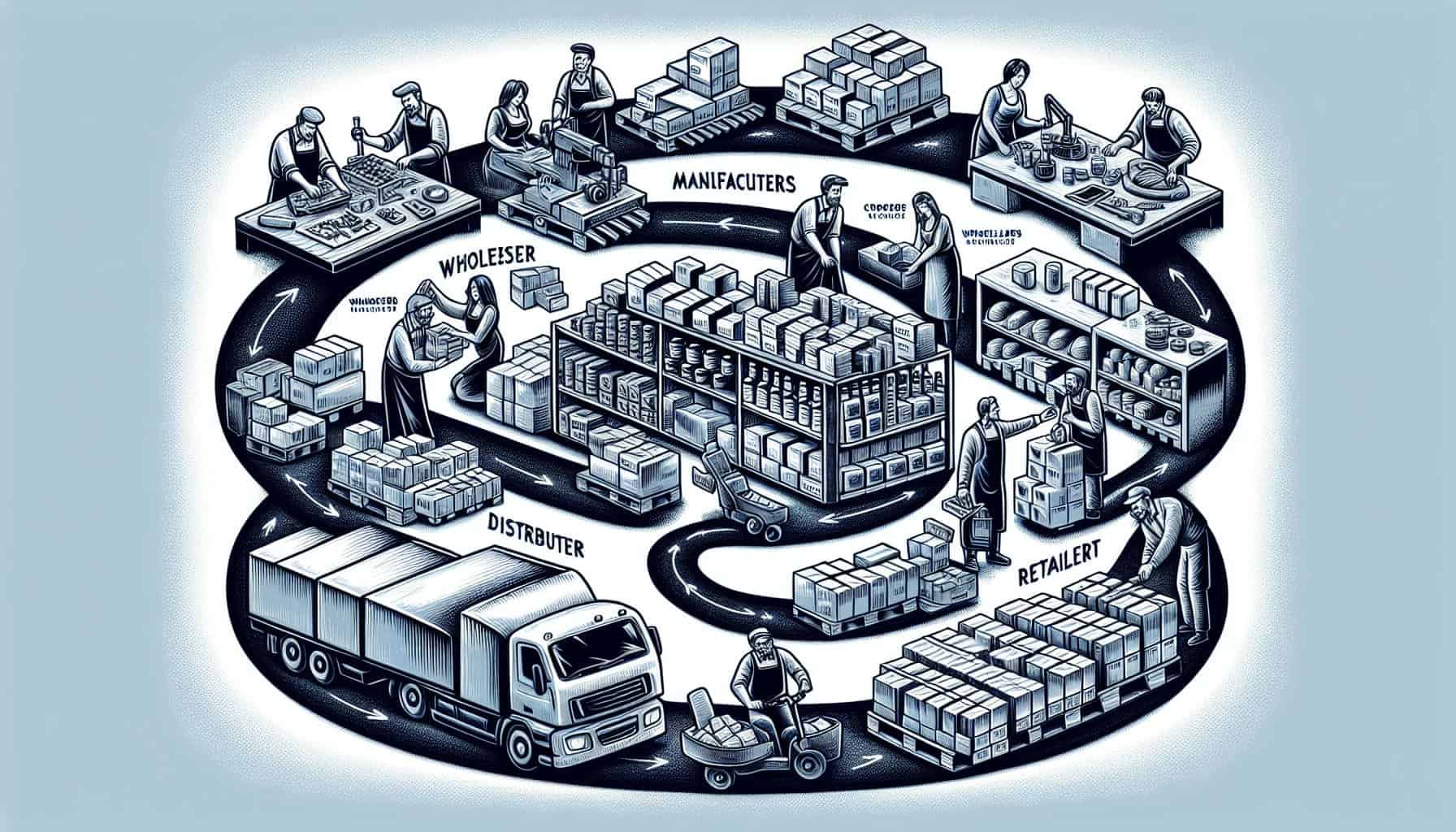 Illustration of key players in wholesale distribution