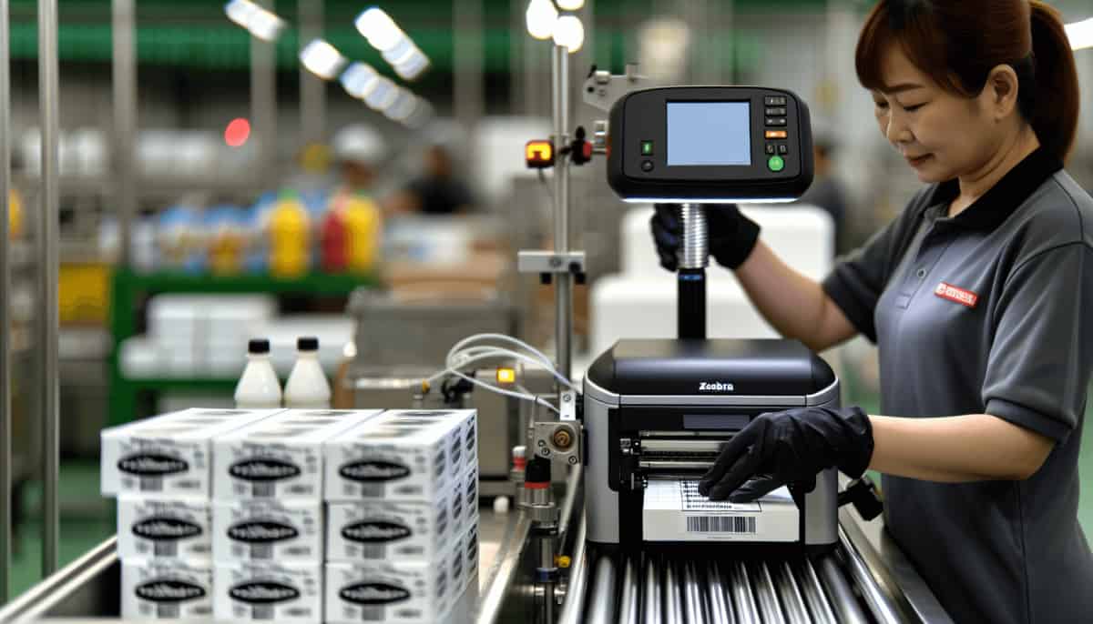 Zebra mobile printer in a food and beverage production facility
