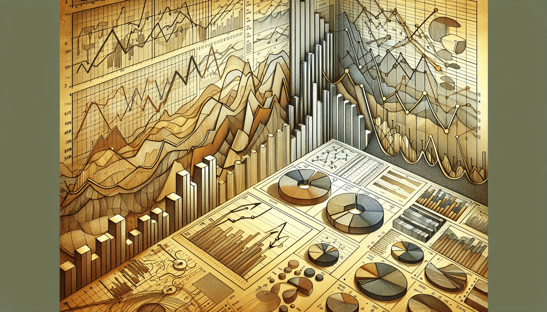 Illustration of financial charts and graphs