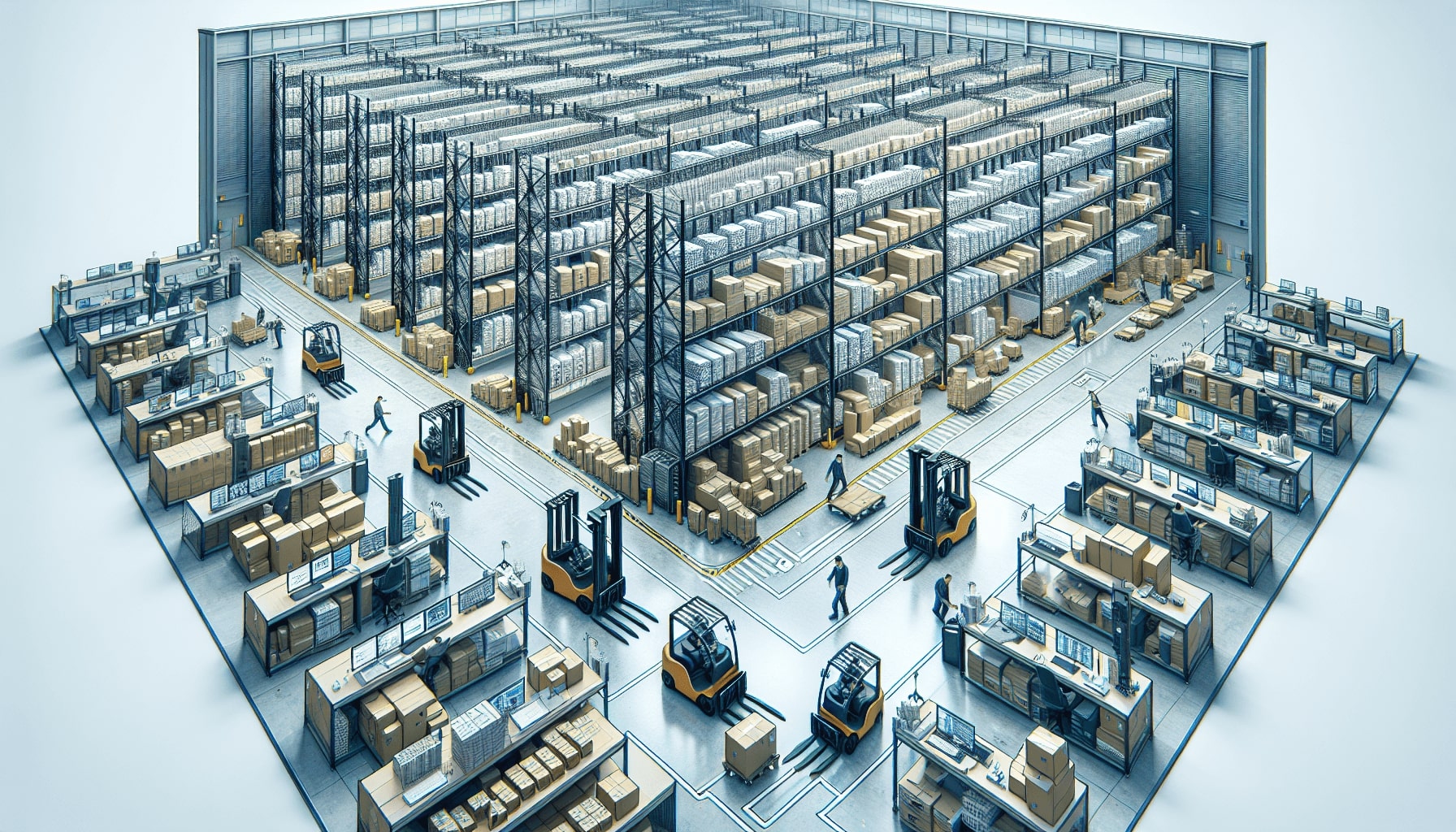 Illustration of efficient logistics and order fulfillment in B2B distribution