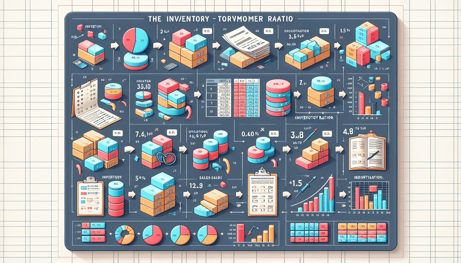 A diagram showing how to calculate inventory turnover ratio