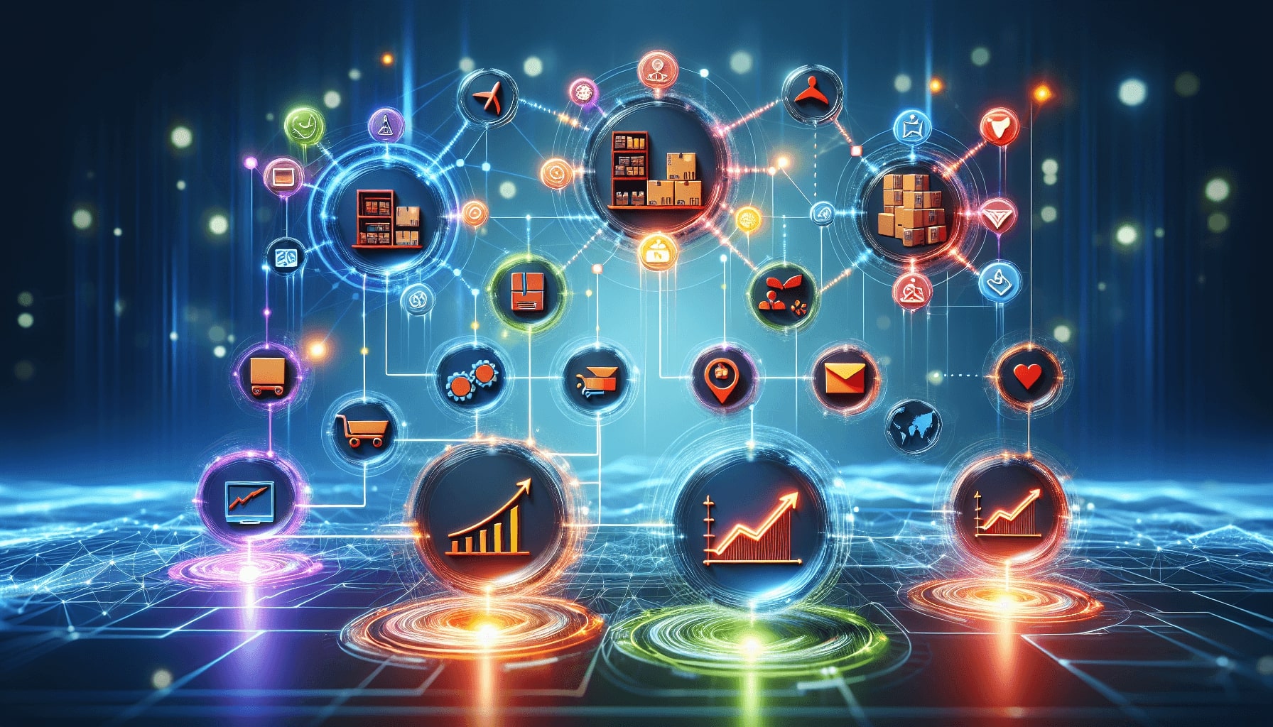 An illustration depicting the concept of B2B order management software.