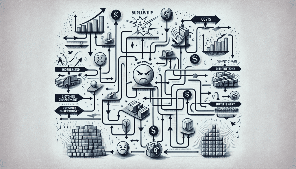 An illustration highlighting the implications of the bullwhip effect on supply chain management