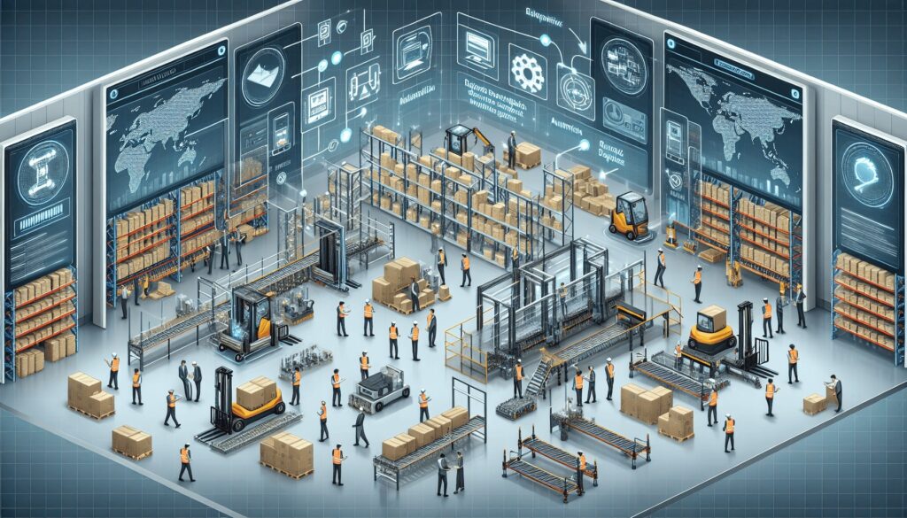 An illustration of best practices for optimizing warehouse logistics.