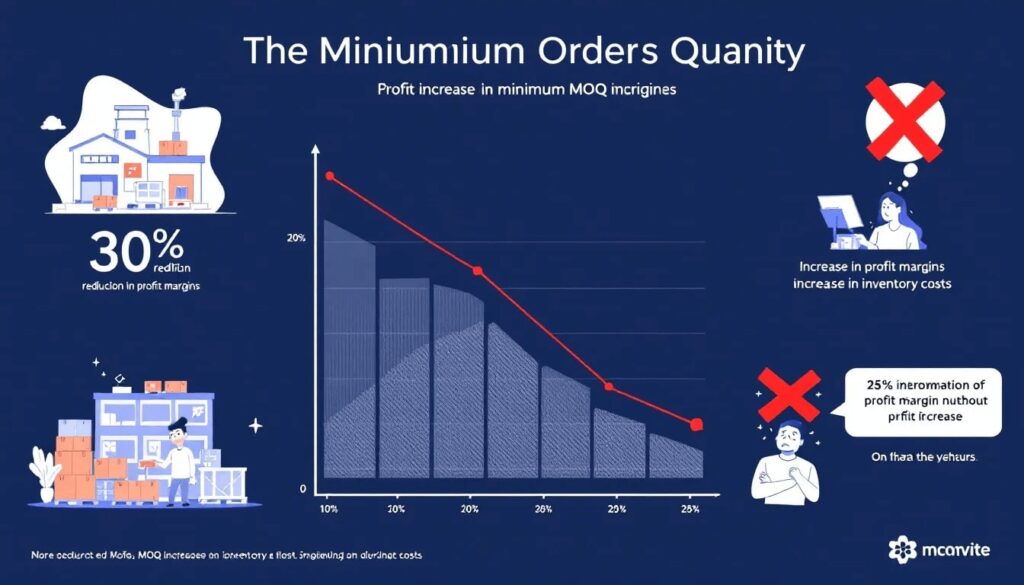 A graphic demonstrating the impact of MOQs on ecommerce businesses.