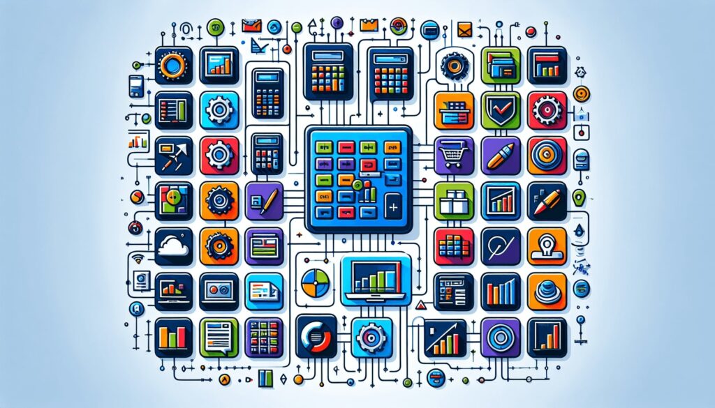 An illustration of tools and software used for calculating average inventory.