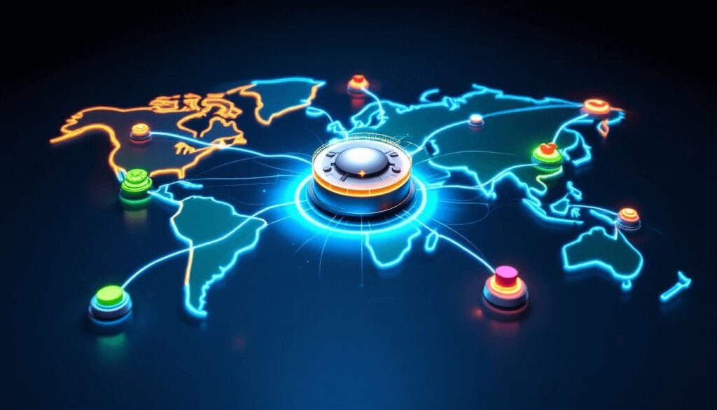 An illustration showcasing key features of food distribution software.