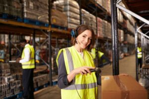 woman using barcode inventory system
