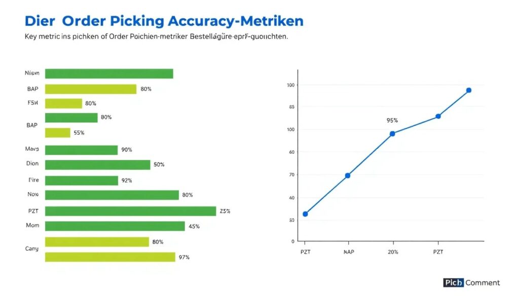 A graph representing key metrics to measure order picking accuracy, including picking accuracy rate and order picking time.