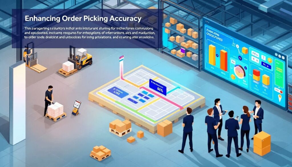 A visual representation of best practices for enhancing order picking accuracy in a warehouse setting