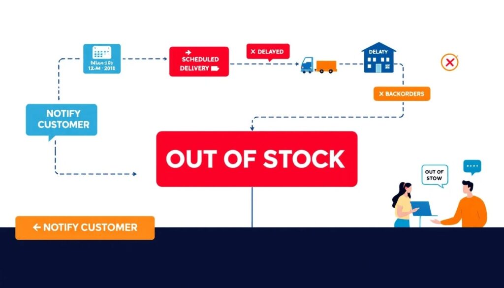 An illustration representing backorders and out of stock items.
