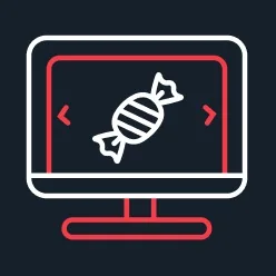 Digital snack and candy product catalog with pricing